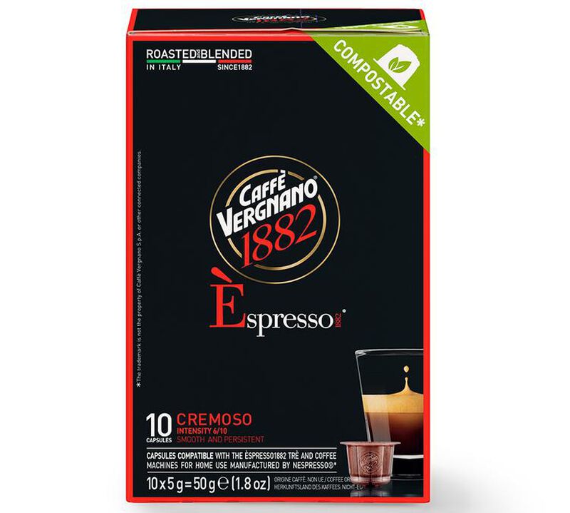 10 Nespresso* Original Compatible Capsules Espresso Cremoso &ndash; CAFFE VERGNANO image number 0