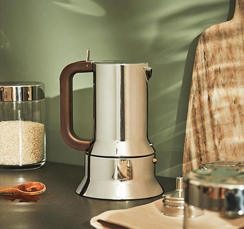 Alessi 9090 6-cup moka pot for induction hobs, designed by Richard Sapper + Caf&eacute; Lugat image number 1