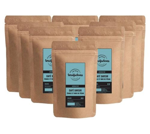 Les Petits Torr&eacute;facteurs - Maple syrup & Pecan nut flavoured coffee beans - 1kg (8x125g)