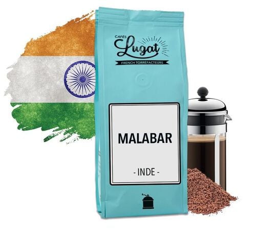Ground coffee for French press coffee makers: India - Malabar - 250 g - Caf&eacute;s Lugat