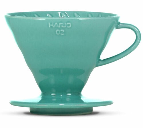 Hario V60 dripper in turquoise ceramic for 1-4 cups