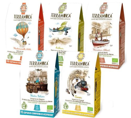 Terramoka Discovery Pack - Biodegradable & Organic Nespresso* Original Compatible Pods x5