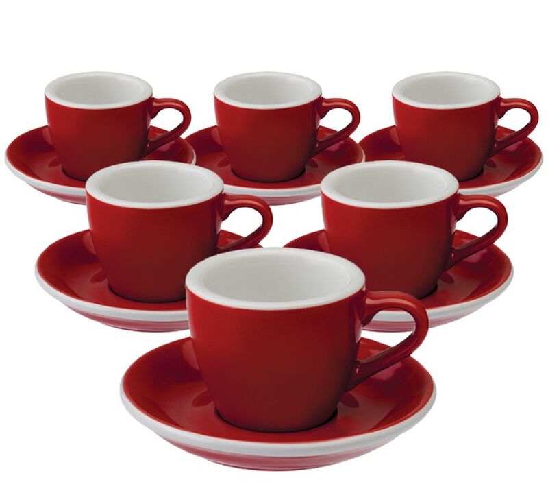 Loveramics - 6 tazzine da caff&egrave; con piattini - Egg Red 8 cl image number 0