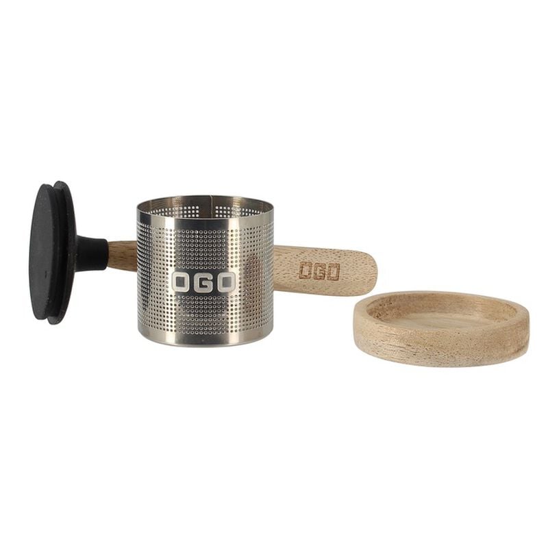 OGO Living tea infuser with acacia wood handle & stand image number 3