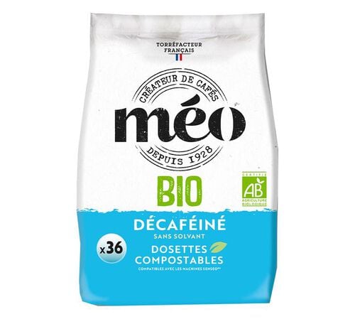 Senseo Compatible Pods Caf&eacute;s M&eacute;o Organic Decaf Coffee x 36