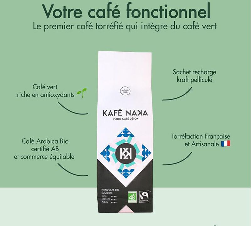 Kaf&eacute; Naka Detox Ground Coffee Organic Honduras Arabica - 250g image number 1