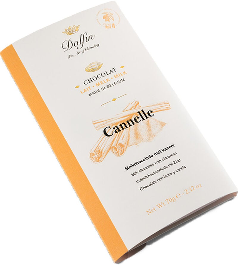 Dolfin Milk Chocolate and Ceylon Cinnamon Bar - 70g image number 1