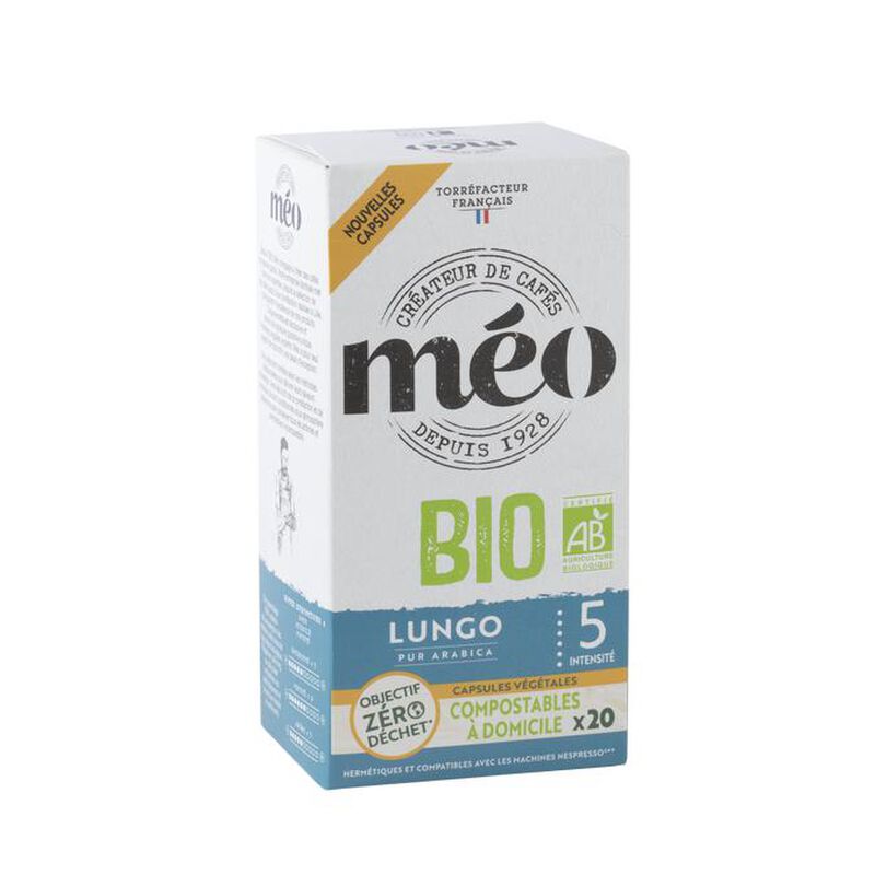 Caf&eacute;s M&eacute;o Nespresso* Original Compatible Capsules Lungo Organic x 20 image number 0