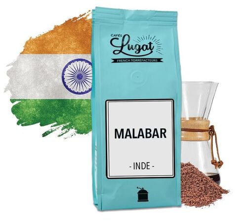 Ground coffee for Hario/Chemex coffee makers : India - Malabar - 250 g - Caf&eacute;s Lugat