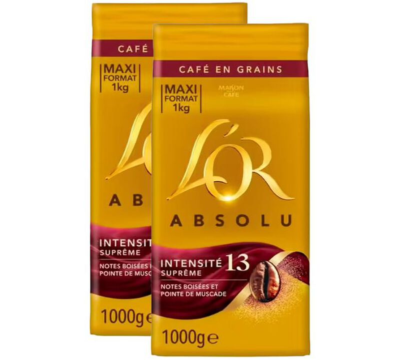 L'Or Coffee Beans Absolu Intensity 13 - 2 x 1kg image number 0