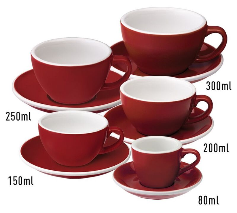 Loveramics - 6 tazzine da caff&egrave; con piattini - Egg Red 8 cl image number 2