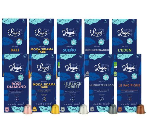 Lugat Variety Pack Nespresso* Original Compatible Capsules x 100