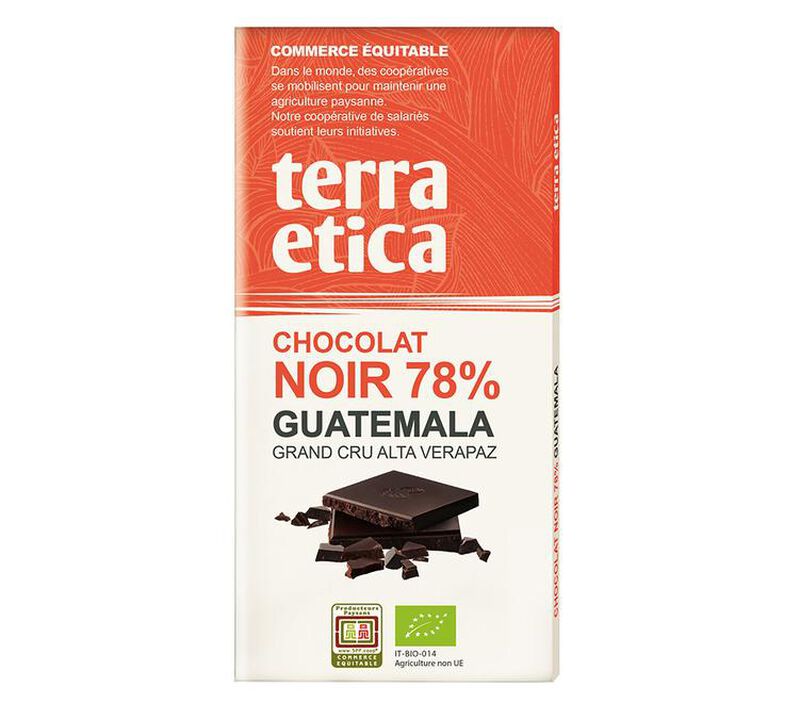 Terra Etica Organic Dark Chocolate Bar 78% cocoa from Guatemala -  100 g image number 0