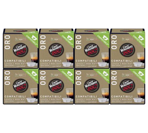 Caff&egrave; Vergnano - 128 capsule compatibili Lavazza A Modo Mio Oro