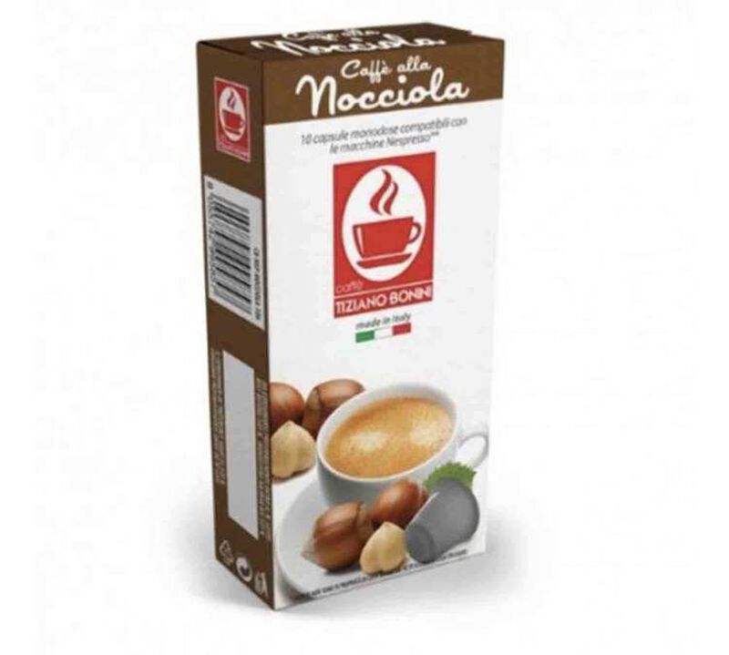 10 Nespresso* Original Compatible Capsules Hazelnut &ndash; BONINI image number 0