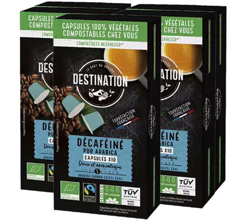 50 Nespresso* Original Compatible Capsules Mild Organic Decaf &ndash; DESTINATION