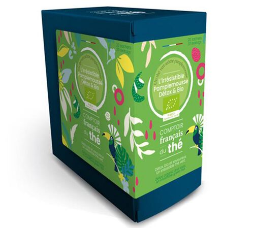Organic Grapefruit Green Tea - Comptoir Fran&ccedil;ais du Th&eacute; - 20 Bags
