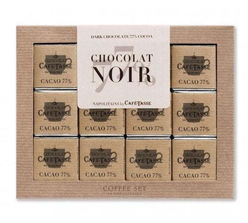 Caf&eacute;-Tasse Coffee Set Extra Dark 77% Chocolates x 36