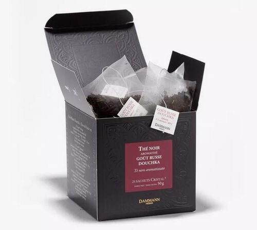 Go&ucirc;t Russe Douchka Black Tea - 25 Cristal&reg; sachets - Dammann Fr&egrave;res