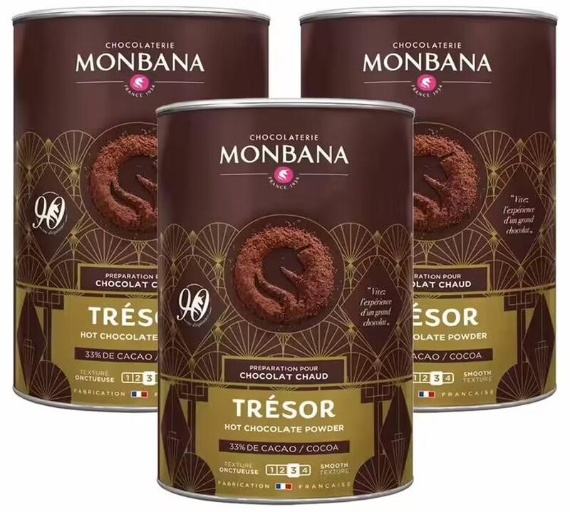 Monbana Cioccolato in polvere Tr&eacute;sor de Chocolat - 3 x 1 kg image number 0