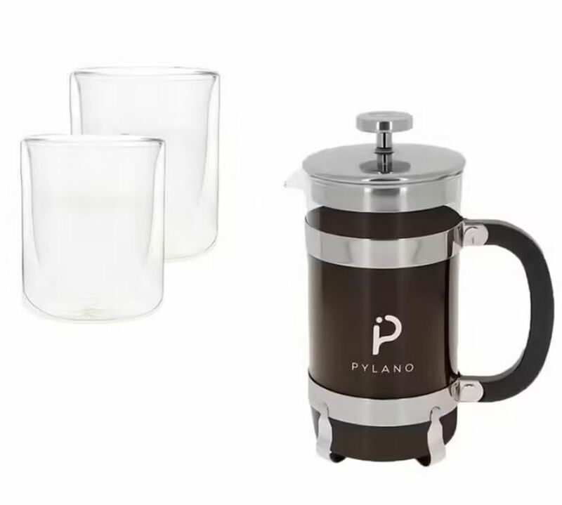 Pylano - Caffettiera francese Cali 3 tazze + 2 bicchieri doppia parete Mila image number 0