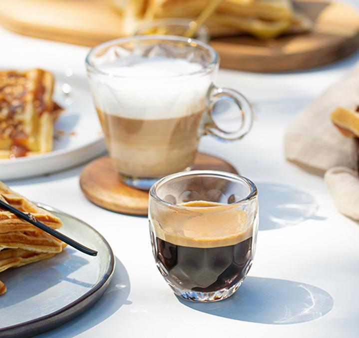 cup of coffee and cup of cappuccino