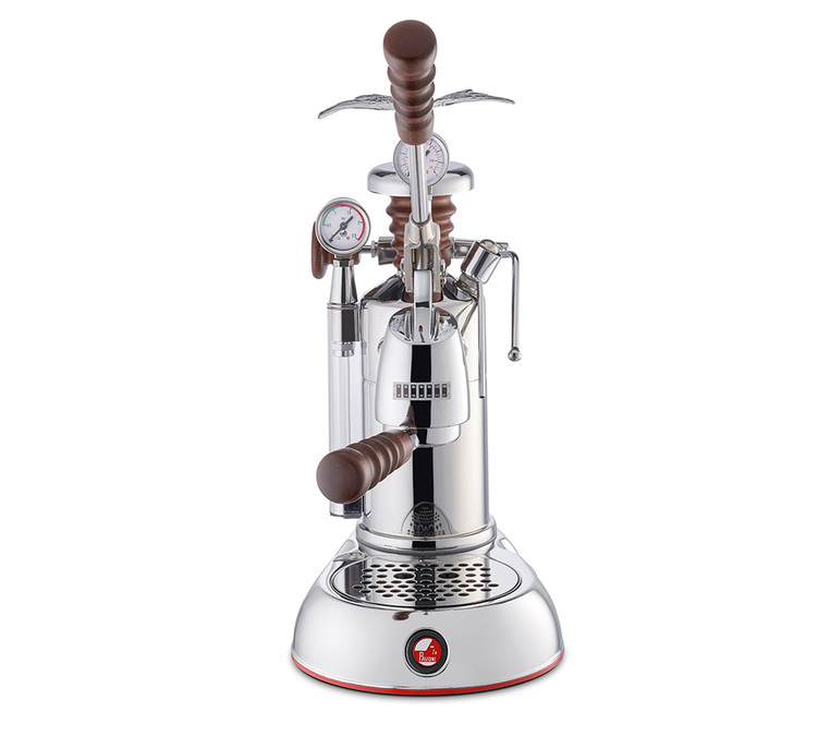 macchina espresso a leva la pavoni esperto abile inox e legno