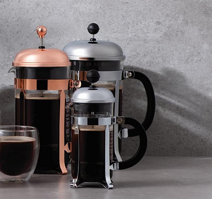 collezione di caffettiere caffettiera a pistone chambord bodum