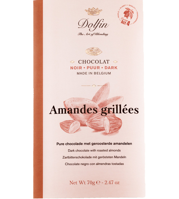 Dolfin's Dark Chocolate Bar and Roasted Almond