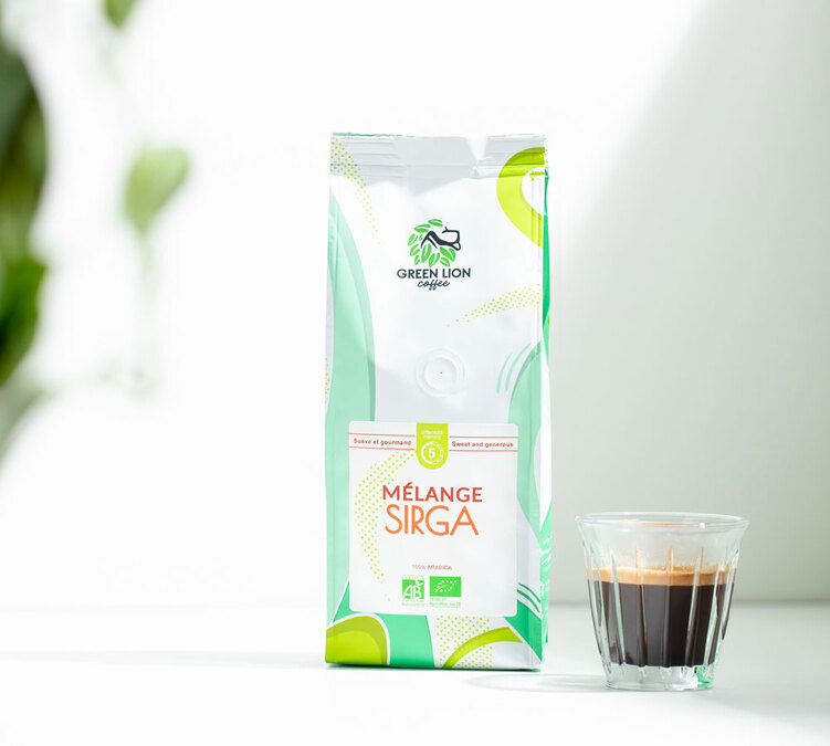 organic coffee beans green lion sirga 250g