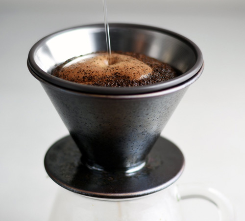dripper kinto conico porcellana nera 4 tazze