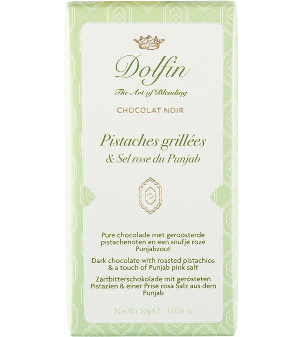 Dark Chocolate Bar with Roasted Pistachios and Punjab Salt by Dolfin