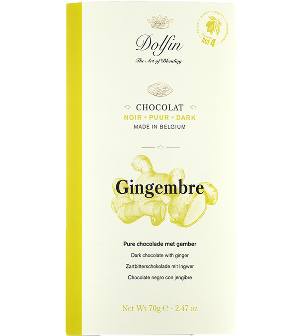 Dolfin Ginger Dark Chocolate Bar