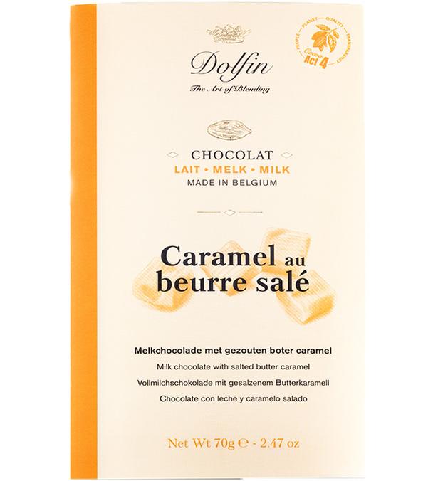 Tavoletta di cioccolato al latte e caramello al burro salato Dolfin