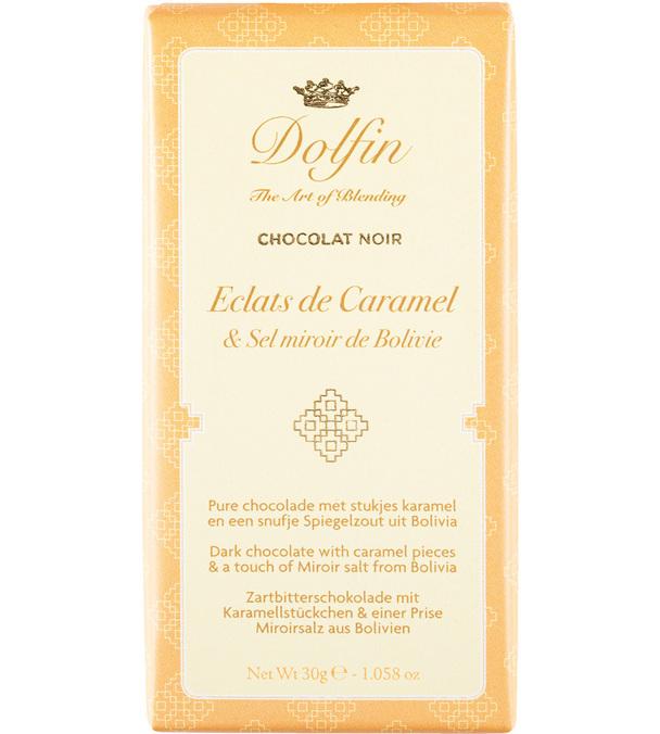 Dolfin Dark Chocolate Bar with Caramel Chips and Bolivian Salt