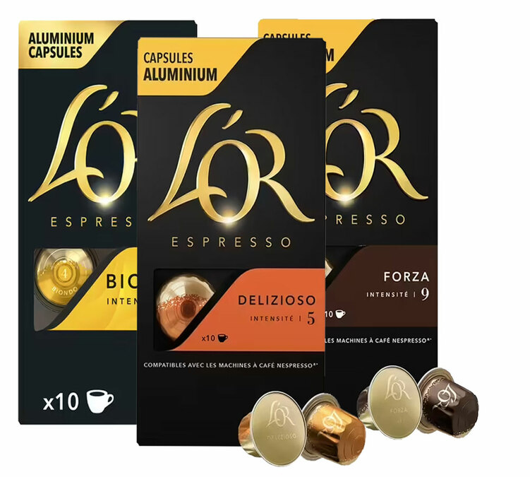 kit assaggio 30 capsule compatibili nespresso lor espresso